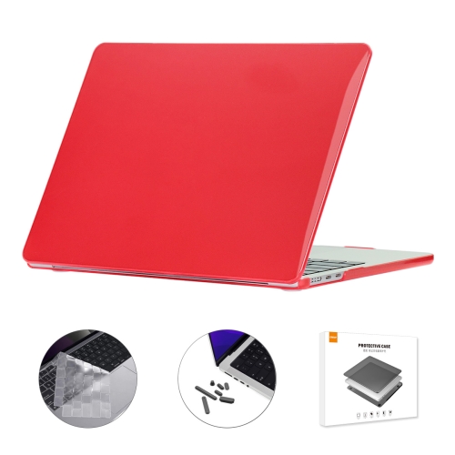 

For MacBook Air 13.6 2022 A2681 US Version ENKAY 3 in 1 Crystal Laptop Case with TPU Keyboard Film / Anti-dust Plugs (Red)