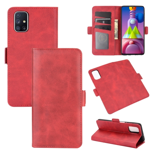 

For Samsung Galaxy M51 (Side Fingerprint) Dual-side Magnetic Buckle Horizontal Flip Leather Case with Holder & Card Slots & Wallet(Red)