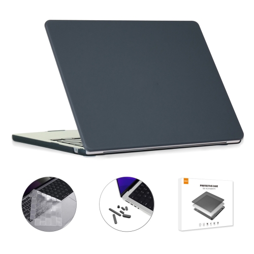 

For MacBook Air 13.6 2022 A2681 US Version ENKAY 3 in 1 Matte Laptop Case with TPU Keyboard Film / Anti-dust Plugs(Black)