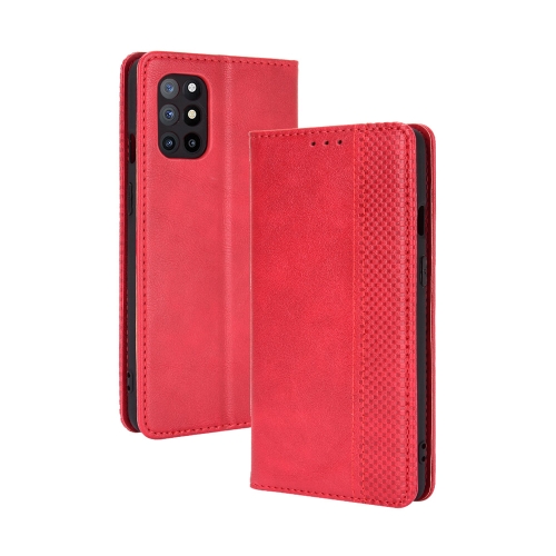 

For OnePlus 8T Magnetic Buckle Retro Crazy Horse Texture Horizontal Flip Leather Case with Holder & Card Slots & Photo Frame(Red)