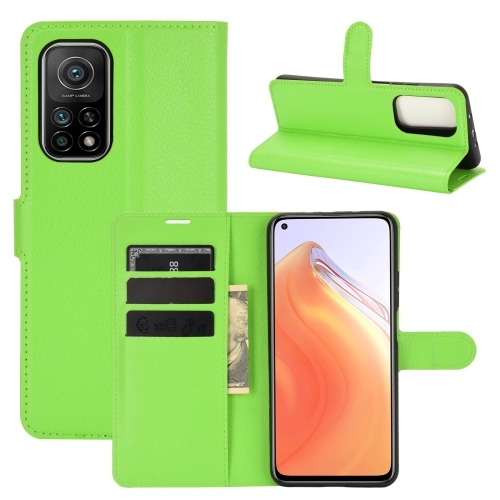 

For Xiaomi Mi 10T / 10T Pro Litchi Texture Horizontal Flip Protective Case with Holder & Card Slots & Wallet(Green)