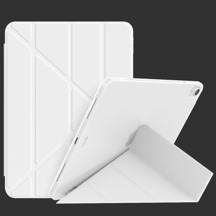 

Multi-folding Surface PU Leather Case with Holder & Sleep / Wake-up For iPad Air 2022 / 2020 10.9 (White)
