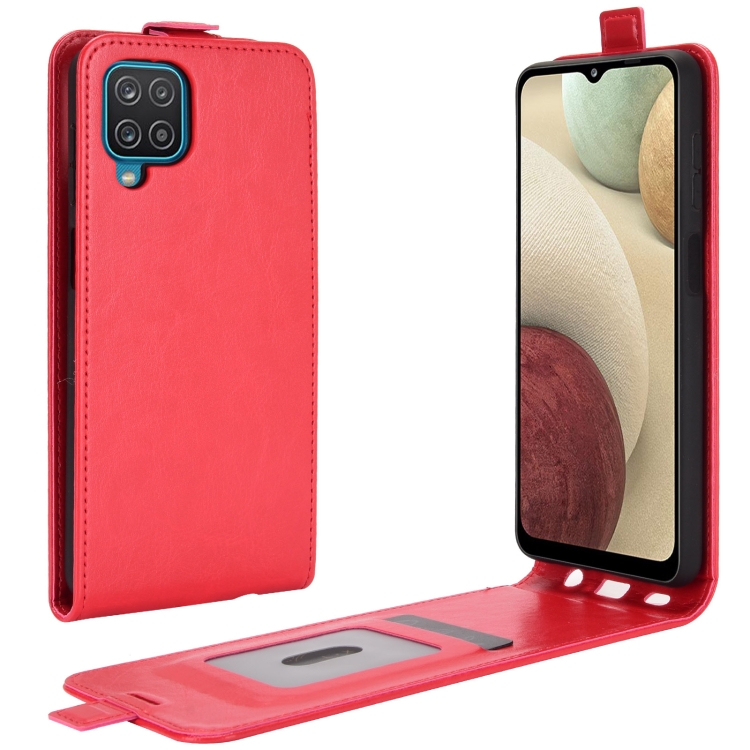 

For Samsung Galaxy A12 R64 Texture Single Vertical Flip Leather Protective Case with Card Slots & Photo Frame(Red)
