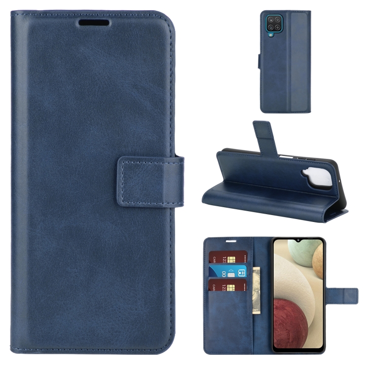 

Retro Calf Pattern Buckle Horizontal Flip Leather Case with Holder & Card Slots & Wallet For Samsung Galaxy A12(Blue)