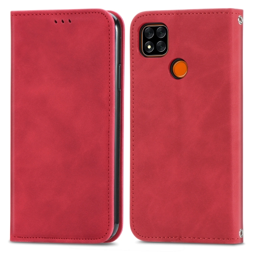 

For Xiaomi Redmi 9C Retro Skin Feel Business Magnetic Horizontal Flip Leather Case With Holder & Card Slots & Wallet & Photo Frame(Red)