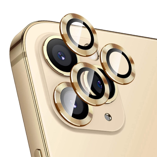 

For iPhone 12 Pro Max ENKAY Hat-Prince Aluminium Alloy + Tempered Glass Camera Lens Cover Full Coverage Protector(Gold)