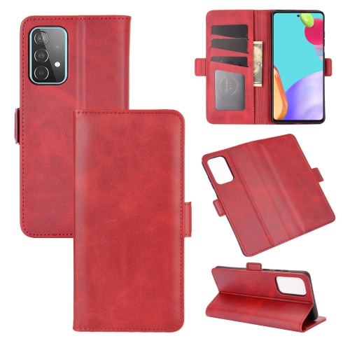 

For Samsung Galaxy A52 5G / 4G Dual-side Magnetic Buckle Horizontal Flip Leather Case with Holder & Card Slots & Wallet(Red)