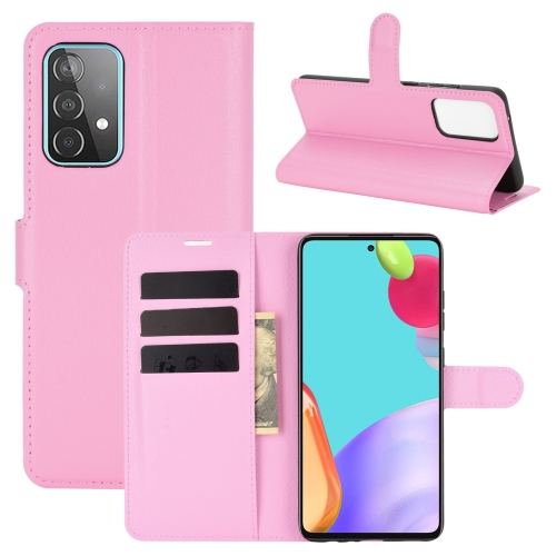 

For Samsung Galaxy A52 5G / 4G Litchi Texture Horizontal Flip Protective Case with Holder & Card Slots & Wallet(Pink)