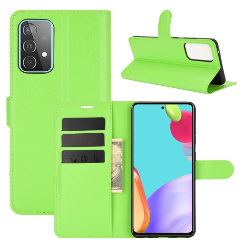 

For Samsung Galaxy A52 5G / 4G Litchi Texture Horizontal Flip Protective Case with Holder & Card Slots & Wallet(Green)