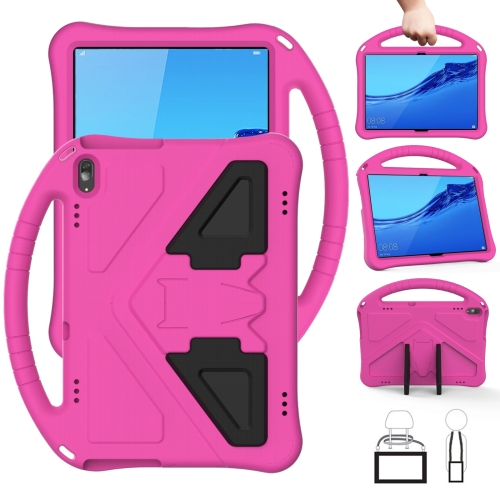 

For Huawei MediaPad T5 10.1 EVA Flat Anti Falling Protective Case Shell with Holder(RoseRed)