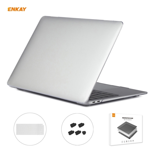 

ENKAY 3 in 1 Crystal Laptop Protective Case + EU Version TPU Keyboard Film + Anti-dust Plugs Set for MacBook Air 13.3 inch A2179 & A2337 (2020)(Transparent)