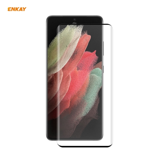 

For Samsung Galaxy S21 Ultra 1pc ENKAY Hat-Prince 0.26mm 9H 3D Explosion-proof Full Screen Curved Heat Bending Tempered Glass Film