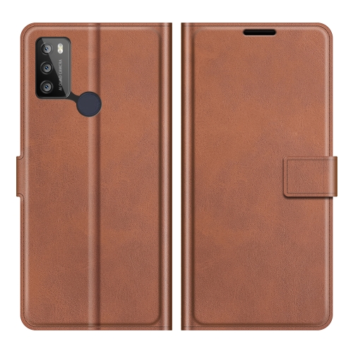 

Retro Calf Pattern Buckle Card Wallet Left and Right Flip Phone Holster with Bracket Function For Alcatel 1S 2021 /3L 2021(Light Brown)