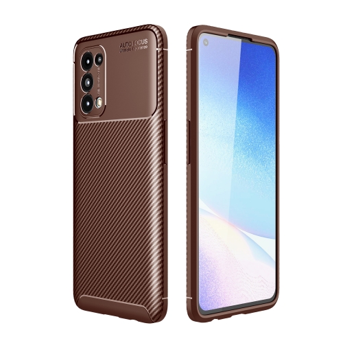 

For OPPO Find X3 Neo Carbon Fiber Texture Shockproof TPU Case(Brown)