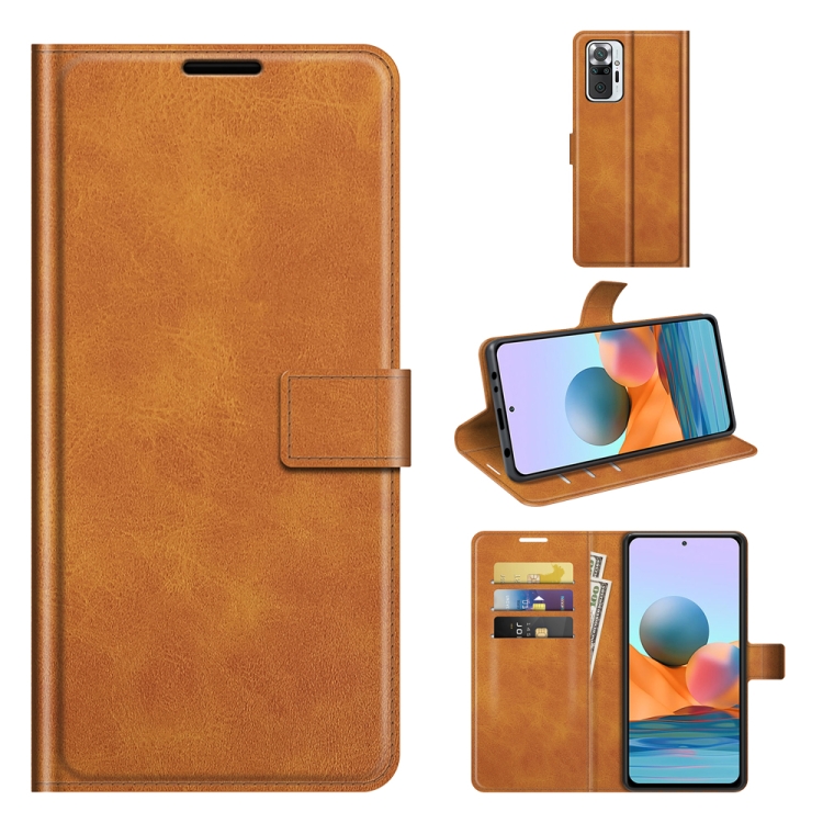 

For Xiaomi Redmi Note 10 Pro Retro Calf Pattern Buckle Horizontal Flip Leather Case with Holder & Card Slots & Wallet(Yellow)