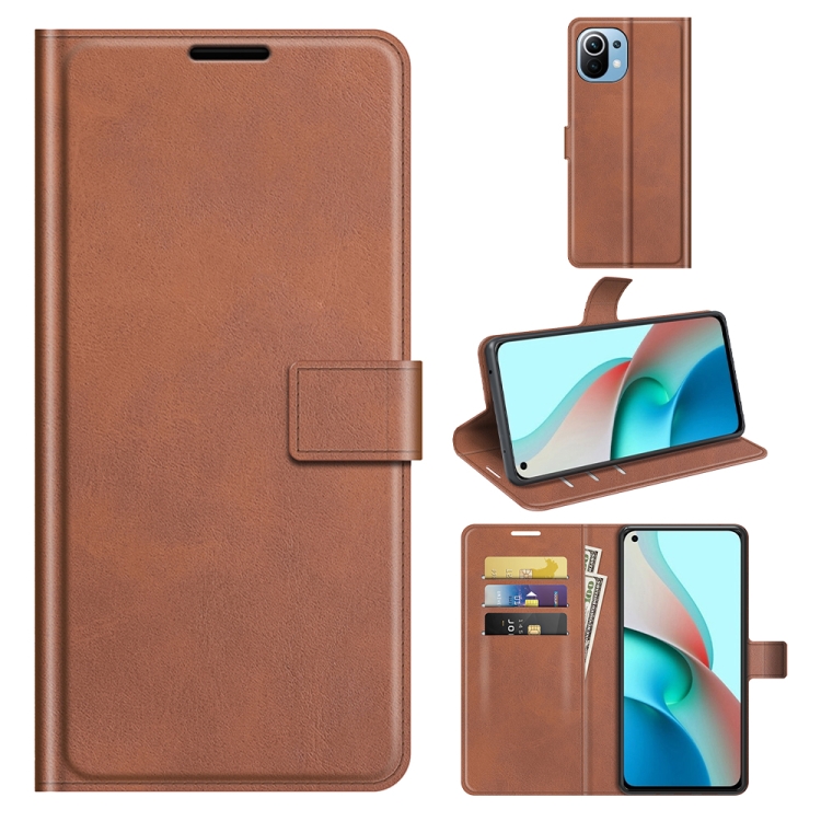 

For Xiaomi Mi 11 Lite 4G / 5G Retro Calf Pattern Buckle Horizontal Flip Leather Case with Holder & Card Slots & Wallet(Light Brown)