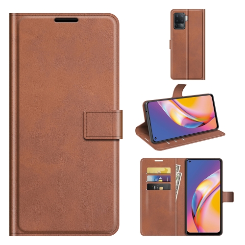 

For OPPO A94 4G / F19 Pro Retro Calf Pattern Buckle Horizontal Flip Leather Case with Holder & Card Slots & Wallet(Light Brown)