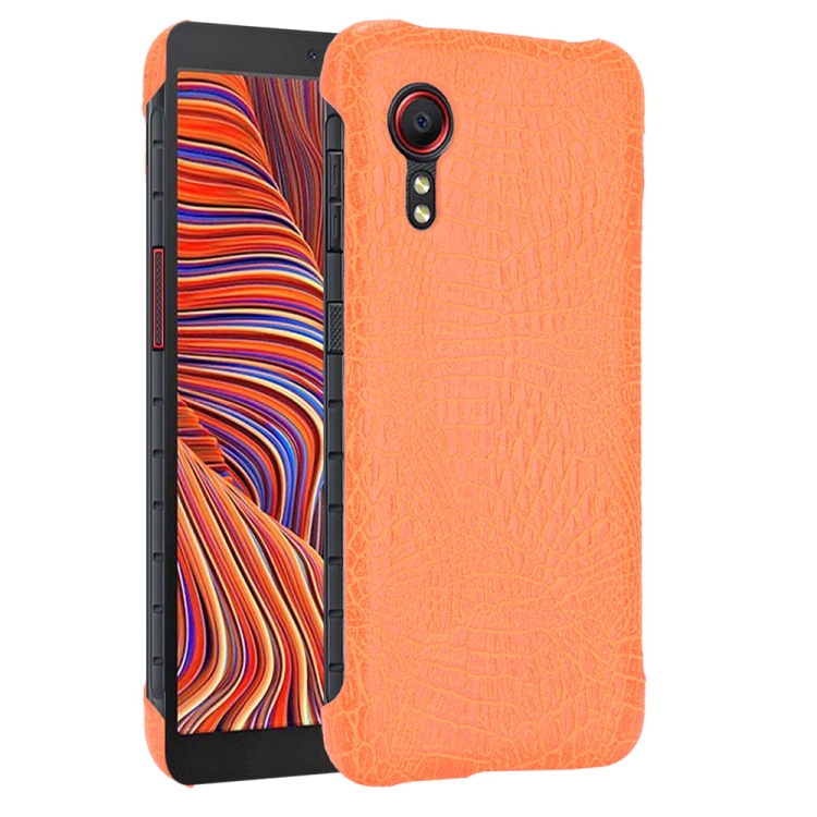 

For Samsung Galaxy Xcover 5 Shockproof Crocodile Texture PC + PU Case(Orange)