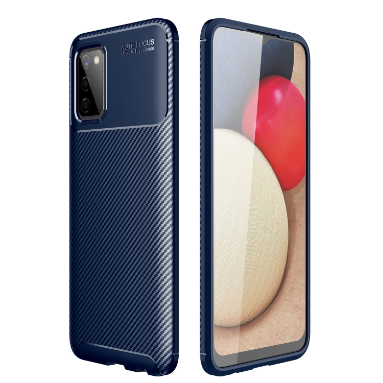 

For Samsung Galaxy A22 5G Carbon Fiber Texture Shockproof TPU Case(Blue)