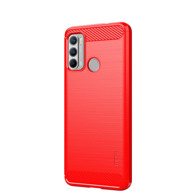 

For Motorola G60 / G40 Fusion MOFI Gentleness Series Brushed Texture Carbon Fiber Soft TPU Case(Red)
