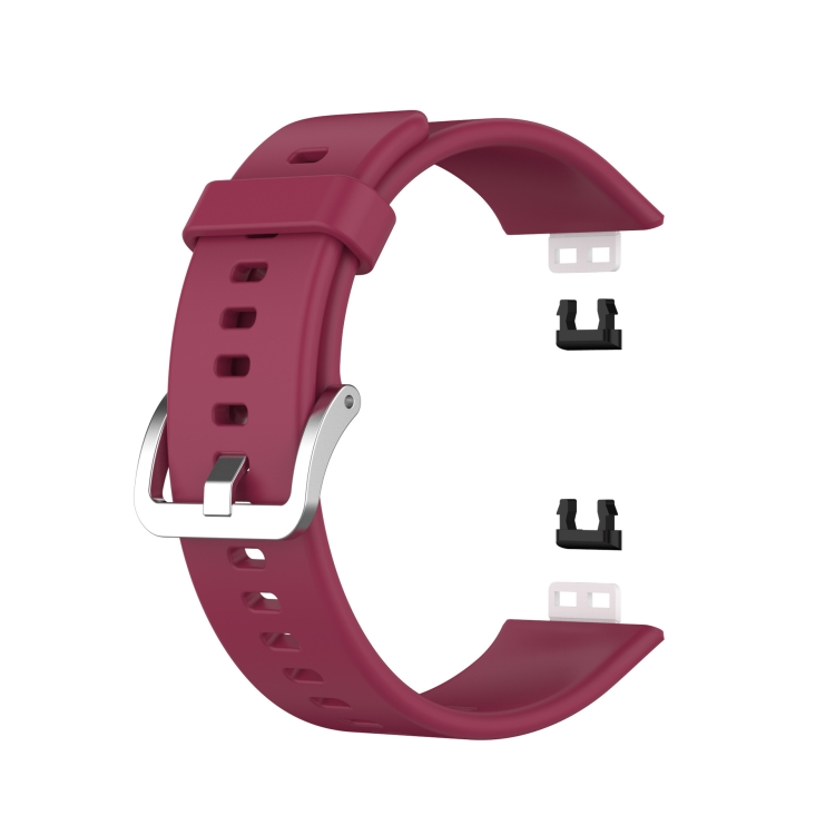 Para Huawei Watch Fit Tia-B09 Silicone Watch Band (vino rojo)