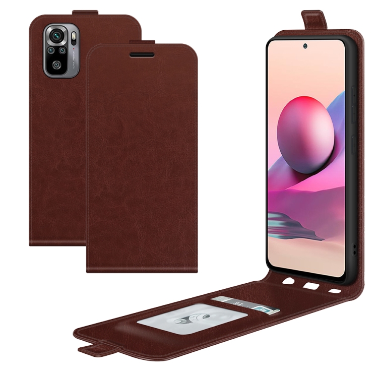 

For Xiaomi Redmi Note 10S R64 Texture Single Vertical Flip Leather Protective Case with Card Slots & Photo Frame(Brown)