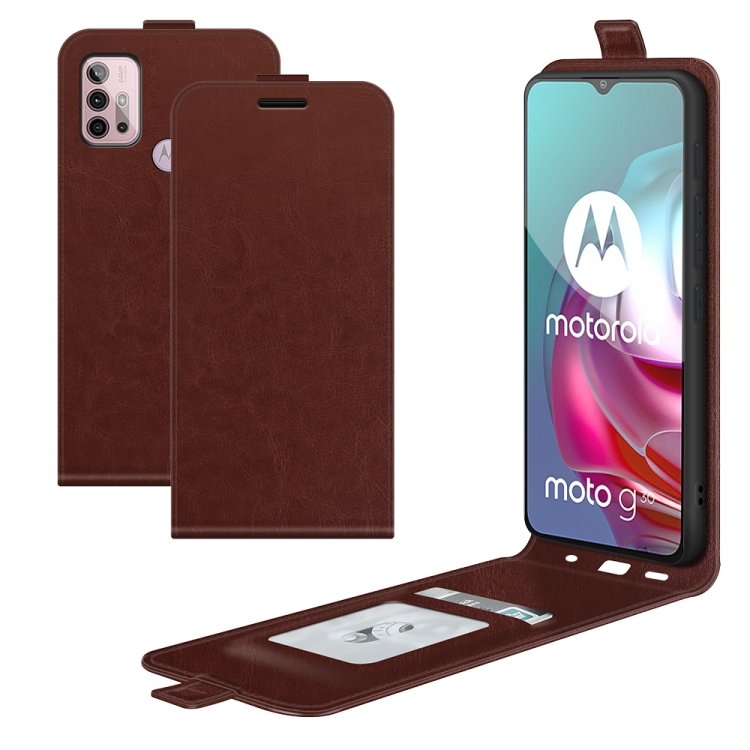 

For Motorola Moto G30/G10 R64 Texture Single Vertical Flip Leather Protective Case with Card Slots & Photo Frame(Brown)
