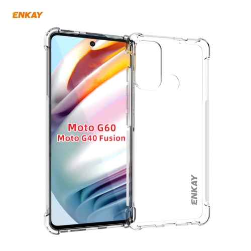 

For Motorola Moto G60 / G40 Fusion ENKAY Hat-Prince Clear TPU Shockproof Case Soft Anti-slip Cover