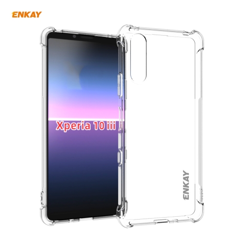 

For Sony Xperia 10 III ENKAY Hat-Prince Clear TPU Shockproof Case Soft Anti-slip Cover