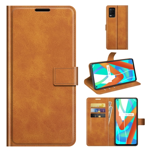 

For OPPO Realme V13 5G/Realme 8 5G Retro Calf Pattern Buckle Horizontal Flip Leather Case with Holder & Card Slots & Wallet(Yellow)