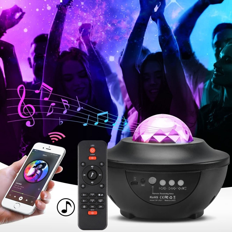 

Galaxy Projector, Star Projector 3 in 1 Night Light Projector w/LED Nebula Cloud with Bluetooth Music Speaker