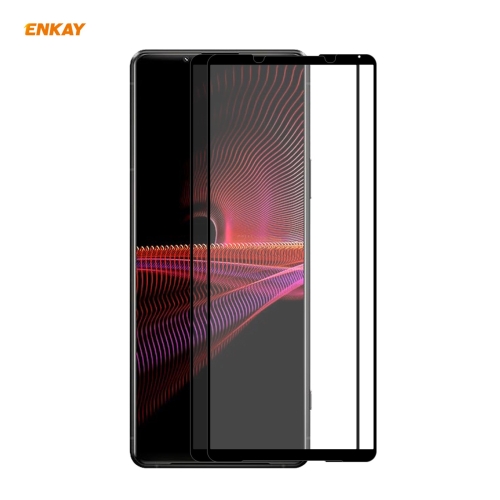 

For Sony Xperia 1 III 2 PCS ENKAY Hat-Prince Full Glue 0.26mm 9H 2.5D Tempered Glass Full Coverage Film