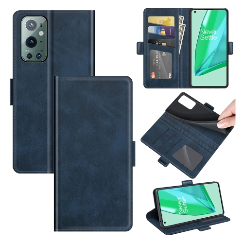 

For OnePlus 9 Pro Dual-side Magnetic Buckle Horizontal Flip Leather Case with Holder & Card Slots & Wallet(Dark Blue)