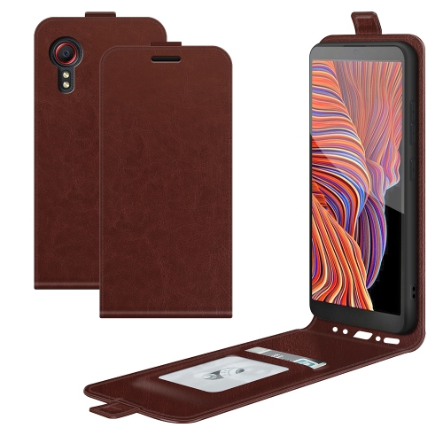 

For Samsung Galaxy Xcover 5 / Xcover 5S R64 Texture Single Vertical Flip Leather Protective Case with Card Slots & Photo Frame(Brown)