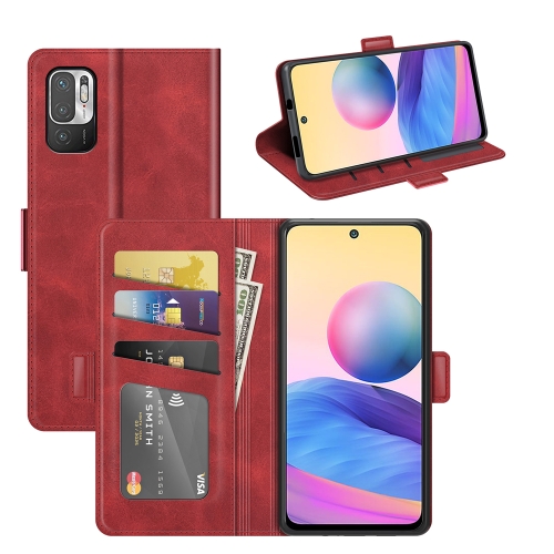 

For Xiaomi Redmi Note 10 5G Dual-side Magnetic Buckle Horizontal Flip Leather Case with Holder & Card Slots & Wallet(Red)