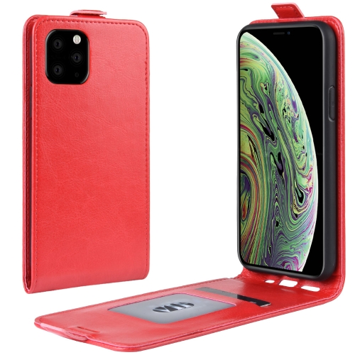 

For iPhone 11 Pro Crazy Horse Vertical Flip Leather Protective Case (Red)