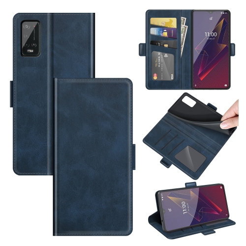 

For Wiko Power U20 Dual-side Magnetic Buckle Horizontal Flip Leather Case with Holder & Card Slots & Wallet(Dark Blue)