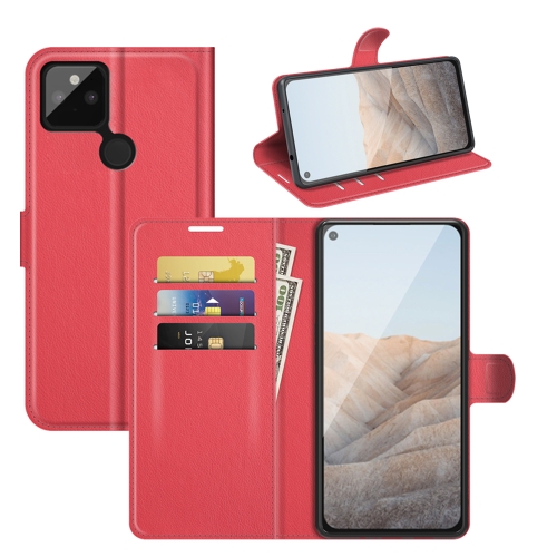 

For Google Pixel 5A 5G Litchi Texture Horizontal Flip Protective Case with Holder & Card Slots & Wallet(Red)