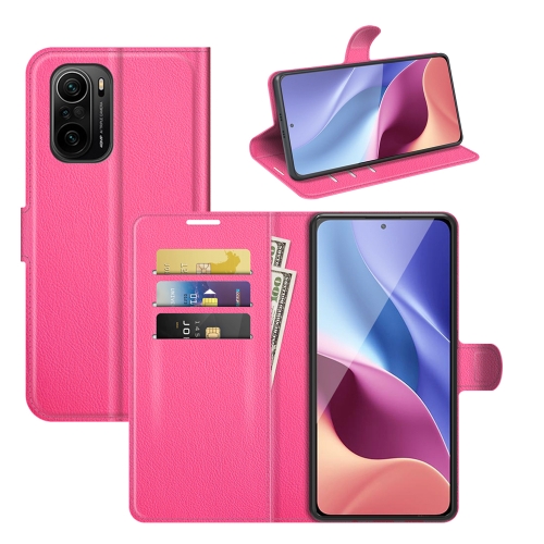 

For Xiaomi Redmi K40 Pro / K40 / Poco F3 / Mi 11i Litchi Texture Horizontal Flip Protective Case with Holder & Card Slots & Wallet(Rose Red)