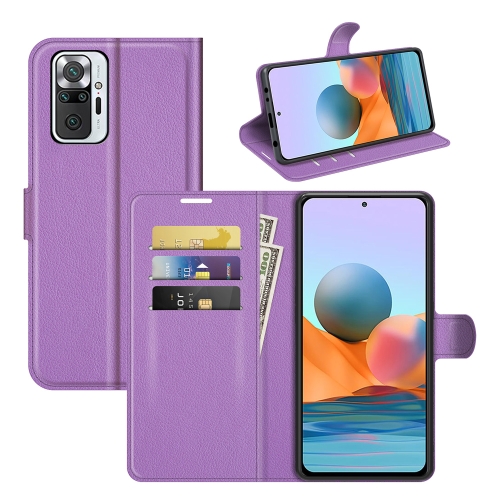 

For Xiaomi Redmi Note 10 Pro / Note 10 Pro (Indian Version) / Note 10 Pro Max Litchi Texture Horizontal Flip Protective Case with Holder & Card Slots & Wallet(Purple)