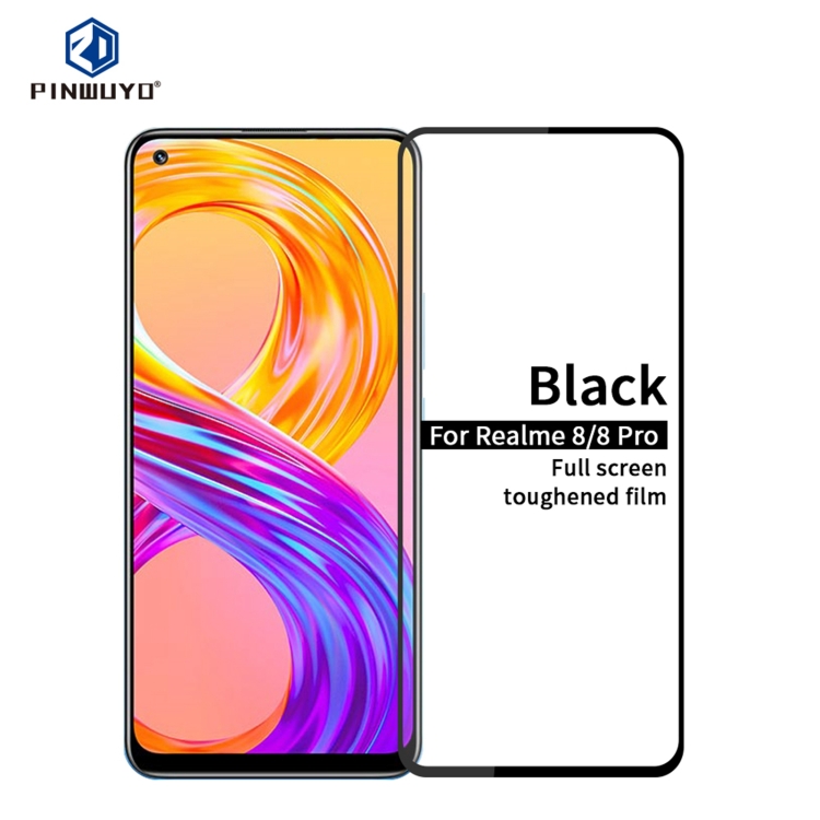 

For OPPO Realme 8 / 8 Pro PINWUYO 9H 2.5D Full Screen Tempered Glass Film(Black)