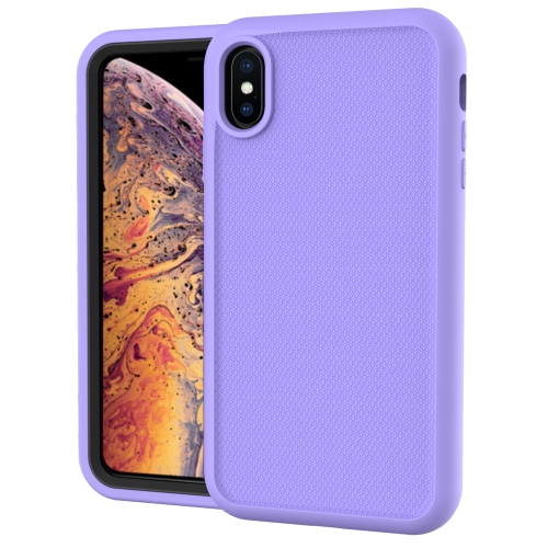 

For iPhone XR Solid Color PC + Silicone Shockproof Skid-proof Dust-proof Case(Purple)