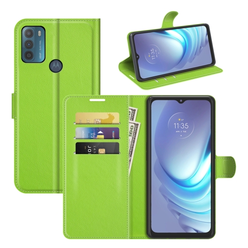 

For Motorola Moto G50 Litchi Texture Horizontal Flip Protective Case with Holder & Card Slots & Wallet(Green)