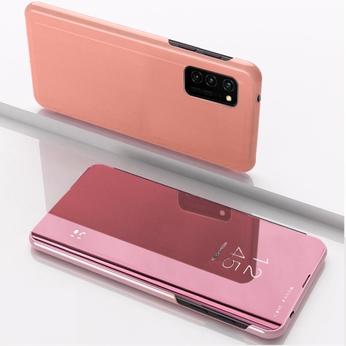 

For OPPO A94 5G / F19 Pro+ 5G / Reno5 Z Plated Mirror Horizontal Flip Leather Case with Holder(Rose Gold)