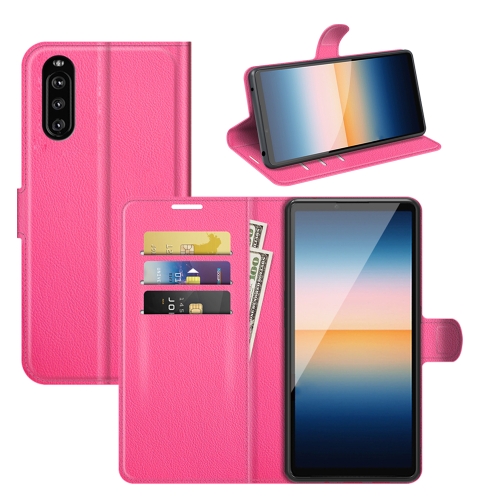 

For Sony Xperia 10 III Litchi Texture Horizontal Flip Protective Case with Holder & Card Slots & Wallet(Rose red)