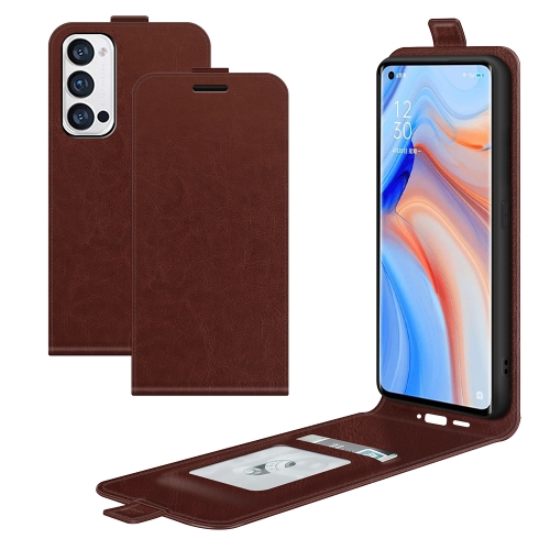 

For OPPO Reno5 Pro+ / Find X3 Neo R64 Texture Single Vertical Flip Leather Protective Case with Card Slots & Photo Frame(Brown)