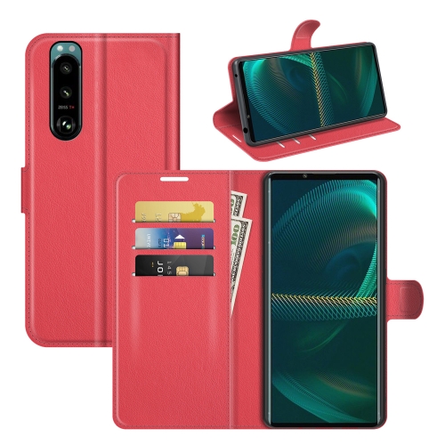 

For Sony Xperia 5 III Litchi Texture Horizontal Flip Protective Case with Holder & Card Slots & Wallet(Red)