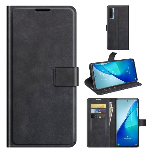 

For TCL 20S / 20 5G /20L / 20L+ Retro Calf Pattern Buckle Horizontal Flip Leather Case with Holder & Card Slots & Wallet(Black)