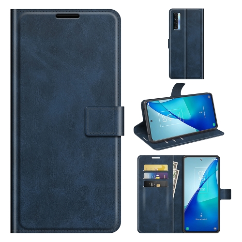 

For TCL 20S / 20 5G /20L / 20L+ Retro Calf Pattern Buckle Horizontal Flip Leather Case with Holder & Card Slots & Wallet(Blue)