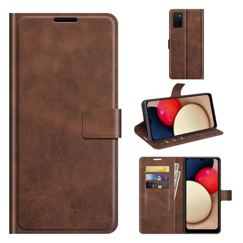 

For Samsung Galaxy A03s 164mm Retro Calf Pattern Buckle Horizontal Flip Leather Case with Holder & Card Slots & Wallet(Dark Brown)